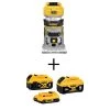 DEWALT 20V MAX XR Cordless Brushless Compact Fixed Base Router with 20V MAX XR 6 Ah Battery, XR 4 Ah Battery and 2 Ah Battery