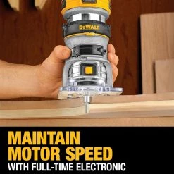 DEWALT 7 Amp Corded 1-1/4 HP Max Torque Variable Speed Compact Router with LEDs -DEWALT Shop dewalt wood routers dwp611 4f 1000
