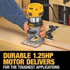 DEWALT 7 Amp Corded 1-1/4 HP Max Torque Variable Speed Compact Router with LEDs -DEWALT Shop dewalt wood routers dwp611 c3 1000