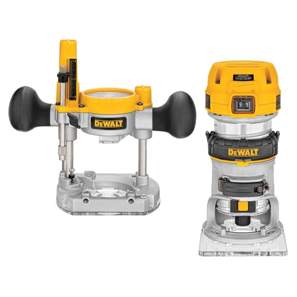 DEWALT 7 Amp Corded 1-1/4 Horsepower Compact Router with Plunge Base and Bag 1 DEWALT 7 Amp Corded 1-1/4 Horsepower Compact Router with Plunge Base and Bag
